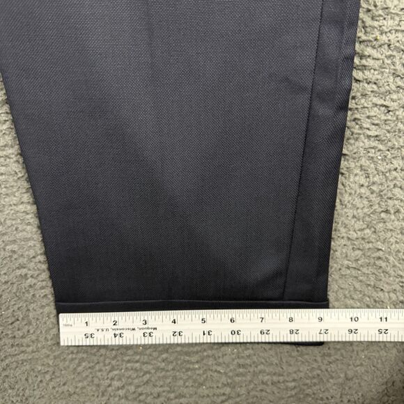 Isaia Pants Mens 38x32 Blue Classic Fit Dress Slacks Super 130s Wool Italy - Picture 11 of 12